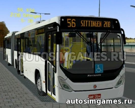мод автобус гармошка marcopolo Torino Express 2014 MB o-500MA для omsi 2